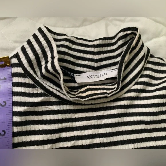 #26 Black & White striped ribbed tube dress.  Beetlejuice Beetlejuice Beetle... - Picture 3 of 3